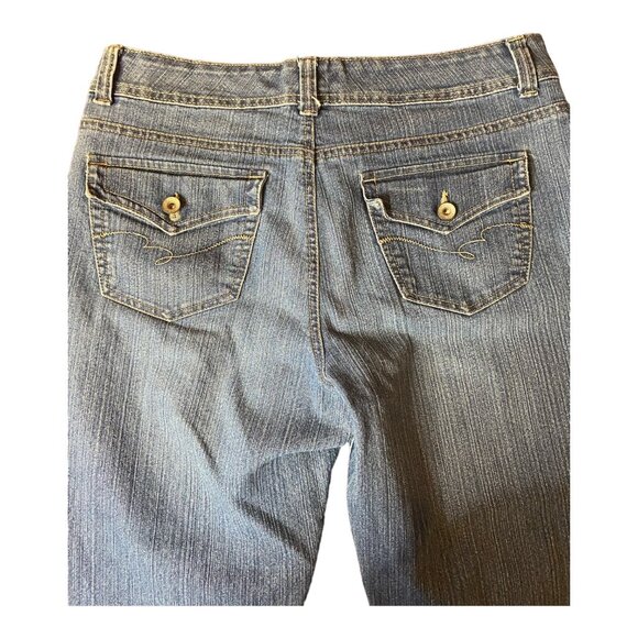 Nine West Jeans Womens 12 Blue Straight Leg Mid Rise Stretch Denim Classic Y2K - Picture 4 of 10